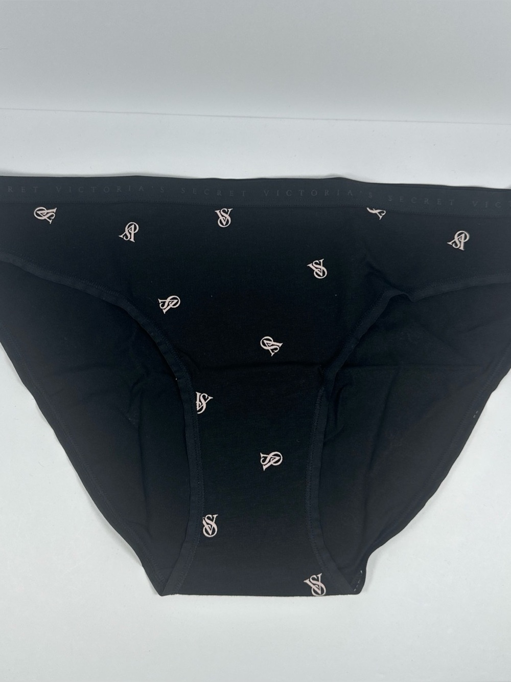 Victoria's Secret Black Bikini  with Pink Logo Accents